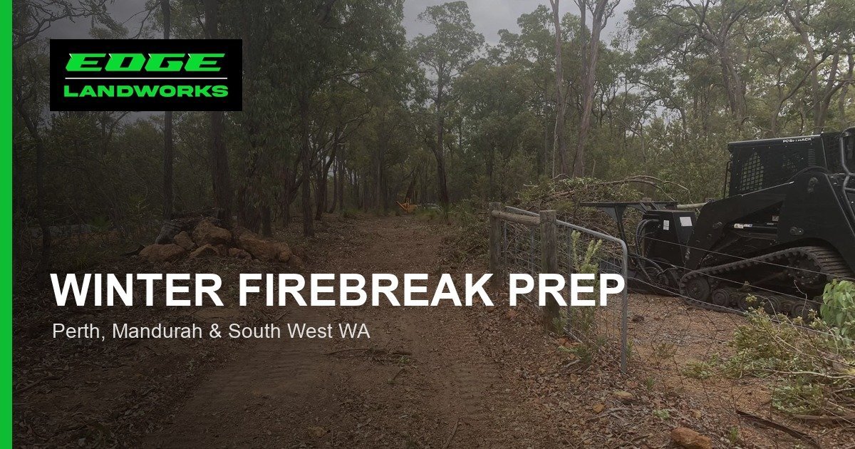 Firebreak track cleared through bushland on a WA property